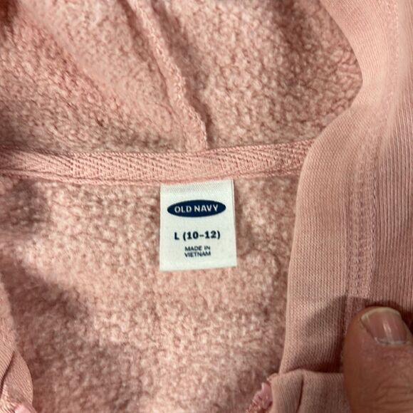 Old Navy Pink Girl Zip Up Hoodie Size L (10-12) - Picture 3 of 3